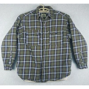 Levi's Sherpa gefütterte karierte Flanell Hemd Jacke grün blau Workwear Gr. L - Bild 1 von 8