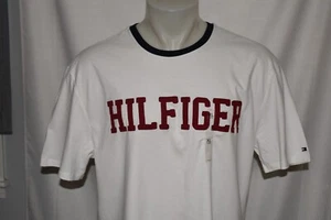 NWOT TOMMY HILFIGER XL Men's S/S Cotton Crew Neck Emboridered Tee White - Imagen 1 de 6