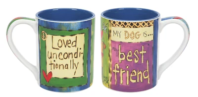NUEVA taza de café de gres incondicional My Dog Is My Best Friend Loved 14 oz Foto 1 de 4