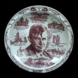 VINTAGE 1950 S WILL ROGERS PLATE - VERNON KILNS - CALIFORNIA - Picture 1 of 4