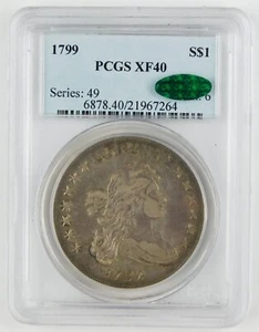 1799 $1 Draped Bust Silver Early Dollar PCGS EF XF40 CAC Circulated Coin C2050 - Picture 1 of 5