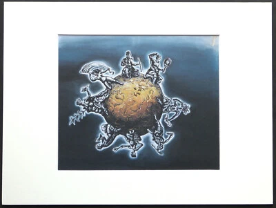 Jörg  IMMENDORFF " Weltlauf " 2006   Farbdruckgrafik im Passepartout 30x40 - Bild 1 von 2