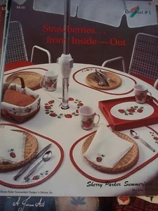 Strawberries Inside & Out Bread Cloth Cross Stitch PATTERN Booklet/Leaflet - Picture 1 of 1