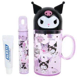 Toothbrush set with cup Sanrio Characters Kuromi with pretty Japan - Picture 1 of 6