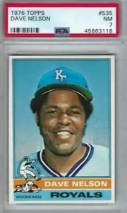 Tarjeta de béisbol 1976 Topps #535 Dave Nelson, Kansas City Royals clasificación PSA 7 - Imagen 1 de 1