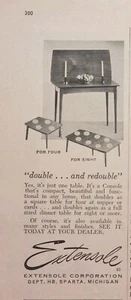 Mesa consola Extensole Corp Sparta MI anuncio impreso vintage 1960 - Imagen 1 de 4