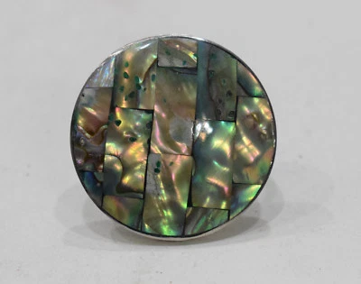 Anillo con incrustaciones de madreperla anillo ajustable de plata Indonesia Foto 1 de 2