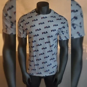 CAMISETA FILA AUTÉNTICA HOMBRE CUELLO REDONDO MANGA CORTA ESTAMPADO TALLA L BLANCA - Imagen 1 de 6