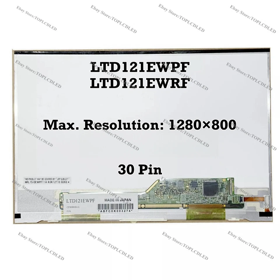 LTD121EWPF LTD121EWRF LED LCD Screen 1280×800 For Fujitsu FMV-R8250 R8270 R8280 - Image 1 of 1