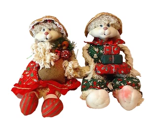VTG House of Lloyd Christmas Around the World Flossie & Floyd Bunny Shelf Sitte - Picture 1 of 9