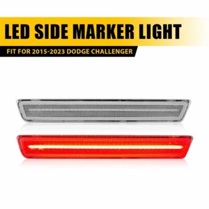 Clear Lens Led Side Marker Light for 2015-2023 Dodge Challenger Rear Red 2pcs - Foto 1 di 16