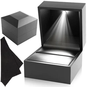 Engagement Ring Box – Luxury Ring Box with Light – Plush Velvet Wedding Ring ... - Picture 1 of 6