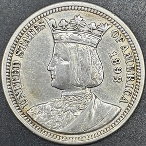 1893 25C Isabella Commemorative Quarter - Raw XF - See Pictures - Picture 1 of 3