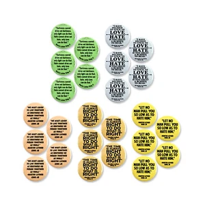 25 Pack - Dr. Martin Luther King Jr Day MLK Quotes Pinback Buttons - 2 - Picture 1 of 2