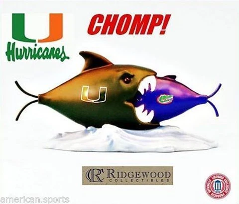 MIAMI HURRICANES VS FLORIDA GATORS SHARK FOOTBALL BASKETBALL FIGURE NEW Cover