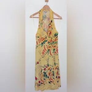 Urban Outfitters Collared Front Button California Halter Printed Midi NWOT M - Picture 1 of 8