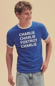 Camiseta Cardiff City Para Hombres Clásica Retro Timbre Charlie Charlie Foxtrot Charlie - Imagen 1 de 4