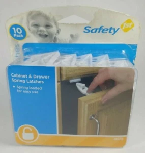 NEW - SAFETY 1ST CABINET AND DRAWER SPRING LATCHES - 10 PACK - NEW IN PACKAGE - Picture 1 of 3