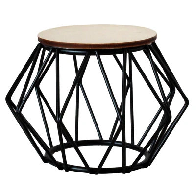 Miniature Modern Table trapeze Dollhouse 1:6 scale Wood Metal Furniture BJD Doll - Image 1 of 4