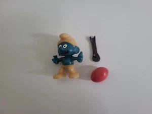 Ü-Ei Figuren, Eierlaufschlumpf original 1983 Löffel und Ei nicht Ferrero - Picture 1 of 1