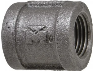 (10 Pack) 1/2" NPT Female Full Coupling Black Malleable Iron 150 Pipe Fitting - Picture 1 of 2