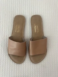 Coconuts By Matisse Tan Leather Slip-On Sandals Size 7 - Picture 1 of 3