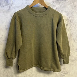 Vintage Army Green Crew Neck Sweatshirt Mens Small 19.5x23 - Picture 1 of 15