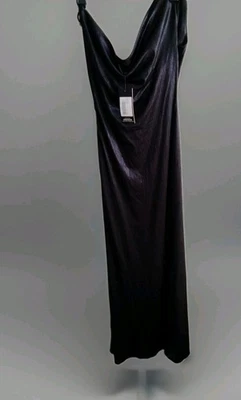 Maxi Vestido Club L London Galaxy Capucha Brillante Frontal Negro Corbata Noche Talla UK 10 Foto 1 de 4
