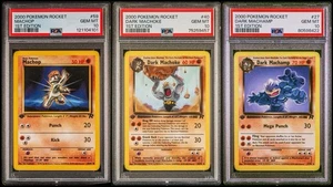 2000 Pokemon 1st Edition Team Rocket Machamp, Machoke, And Machomp PSA 10 - Picture 1 of 1