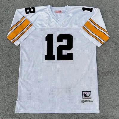 Camiseta de fútbol Mitchell & Ness Throwbacks talla 60 Terry Bradshaw #12 Steelers Foto 1 de 4