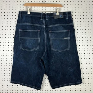 Pantalones Cortos de Jean Southpole Lavado Oscuro Sueltos Talla 38 Pantalones Cortos de Denim Pierna Ancha Patín Y2K Azul - Imagen 1 de 6