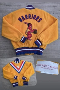 Vintage 80s Mitchell & Ness Philadelphia Warriors Throwback Varsity Jacket NWT L - Picture 1 of 17