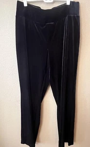 APT. 9 Modern Fit Size 16W Black Velveteen Wide Leg Pull On Pants Women's - Picture 1 of 10