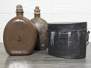WW2 WWII Japanese Army Mestine Canteen Water bottle set of 3 - Picture 1 of 7