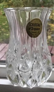 Vintage Small Cristol De Arc Clear Crystal Vase - Picture 1 of 10