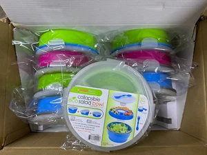 8-Pack Smart Planet 64oz Eco Collapsible Lunch/Travel Silicone Large Salad Bowls - Picture 1 of 2