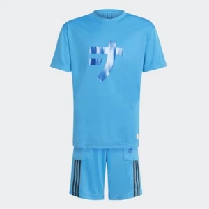 Adidas Lego Ninjago Jay Dragon Blue Shirt + Shorts - Youth Medium - NEW - RARE - Picture 1 of 5
