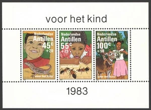 Netherlands Antilles 1983, Children's stamps, Children with animals MNH VF - Picture 1 of 1
