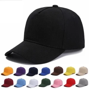 Unisex Cap Casual Plain Baseball Cap Adjustable Snapback Hats Boys Men Lady Cap - Picture 1 of 16