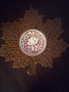 Vernon Kilns Saucer Hawaiian Flowers Don Blanding 6-3/8" Brown Maroon - Picture 1 of 2