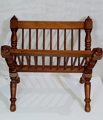 VINTAGE -Tell City Solid Hard Rock Maple -Andover Revista Rack - ¡MEDIADOS DE SIGLO!  Foto 1 de 4