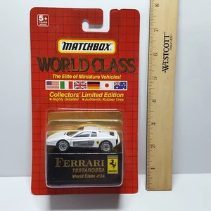 Vintage Matchbox World Class Superfast WHITE FERRARI TESTAROSSA w/ Rubber Wheels - Picture 1 of 8