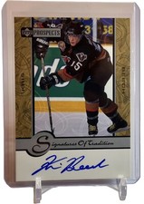 1999-2000 Upper Deck Prospects Signatures of Tradition Card #KB Kris Beech
