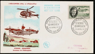 Étienne Oehmichen Aviation Pioneer & Helicopter Designer First Day Cover 1957 - Image 1 of 3