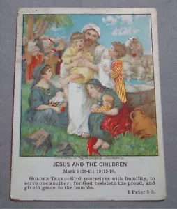 Antique Berean Bible Lesson Card 1914 Jesus & the Children vol 26 no 1 - Picture 1 of 2