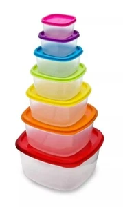 Contenedores de comida lonchera cocina almacenamiento 180ml a 5L juego de 7 - juego GRANDE - Imagen 1 de 7