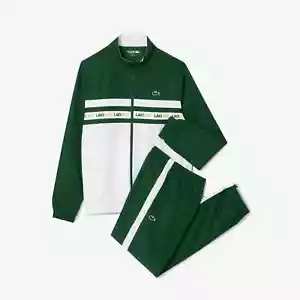 Lacoste Full Tracksuit Set Top Bottoms Green White WH7567 Mens - Picture 1 of 9