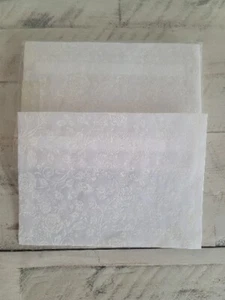 GEPRÄGTE UMSCHLÄGE cremefarbene Rosen/Blumenmuster (siehe durch) 18er Set *BRAUT*DANKE* - Bild 1 von 4