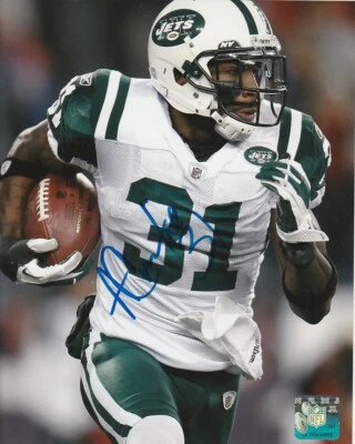 ANTONIO CROMARTIE SIGNED NEW YORK JETS FOOTBALL 8x10 PHOTO #2 NFL EXACT PROOF! - Image 1 of 2