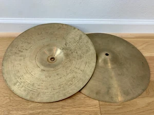 A. AVEDIS ZILDJIAN 14" HI-HATS Cymbals Pair Thin Light 1960s Vtg 798 780 Grams - Picture 1 of 9